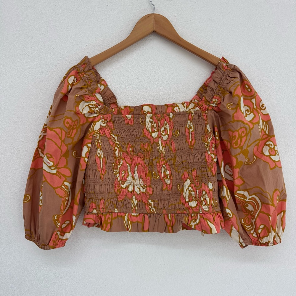 Floral Smocked Women's Top - Morgan Blouse